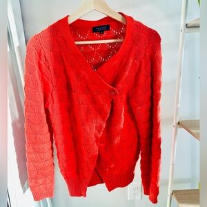 Orange Knit Crossover Sweater